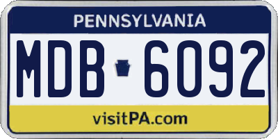 PA license plate MDB6092