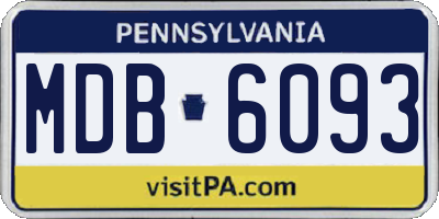 PA license plate MDB6093