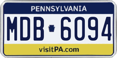PA license plate MDB6094