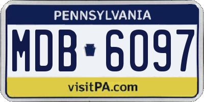 PA license plate MDB6097