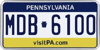PA license plate MDB6100