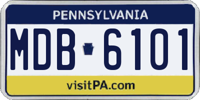 PA license plate MDB6101