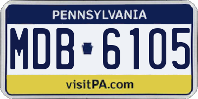 PA license plate MDB6105