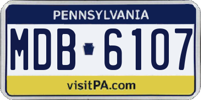 PA license plate MDB6107
