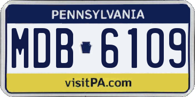 PA license plate MDB6109