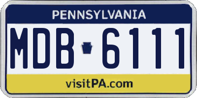 PA license plate MDB6111