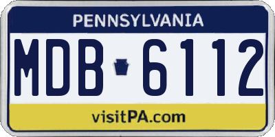PA license plate MDB6112