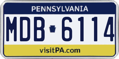 PA license plate MDB6114
