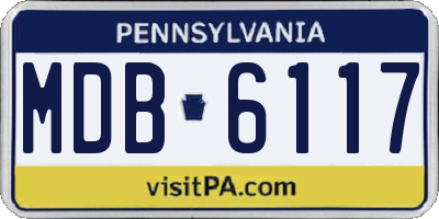 PA license plate MDB6117