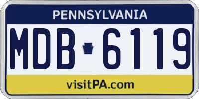 PA license plate MDB6119