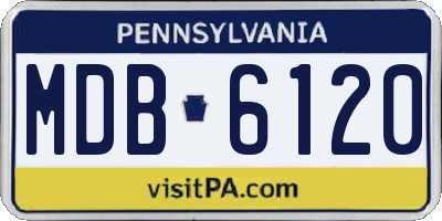PA license plate MDB6120