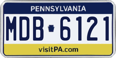 PA license plate MDB6121