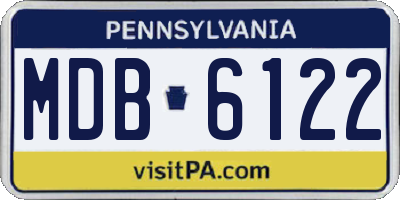 PA license plate MDB6122