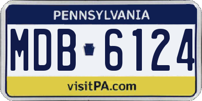 PA license plate MDB6124
