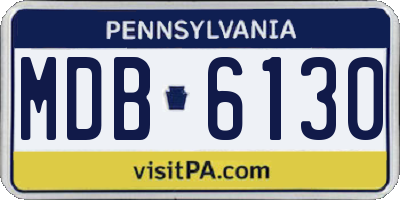 PA license plate MDB6130