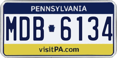 PA license plate MDB6134
