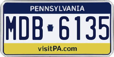 PA license plate MDB6135