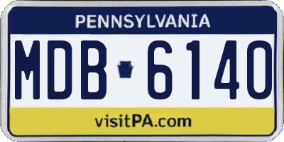 PA license plate MDB6140