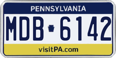 PA license plate MDB6142