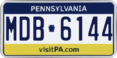 PA license plate MDB6144