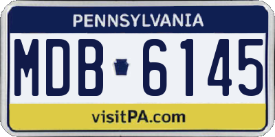 PA license plate MDB6145