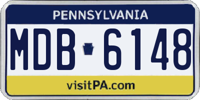 PA license plate MDB6148