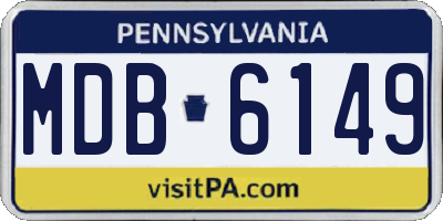 PA license plate MDB6149
