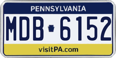 PA license plate MDB6152
