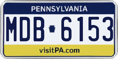 PA license plate MDB6153