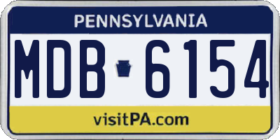 PA license plate MDB6154