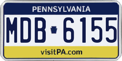 PA license plate MDB6155