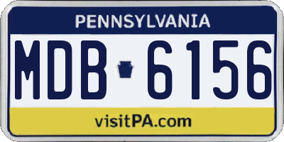 PA license plate MDB6156