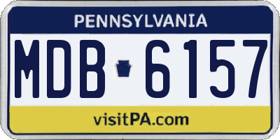 PA license plate MDB6157