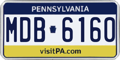 PA license plate MDB6160