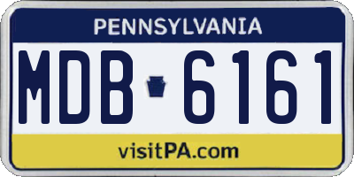 PA license plate MDB6161