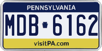 PA license plate MDB6162