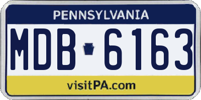 PA license plate MDB6163