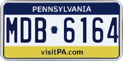 PA license plate MDB6164