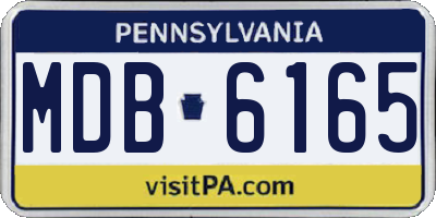 PA license plate MDB6165
