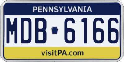 PA license plate MDB6166
