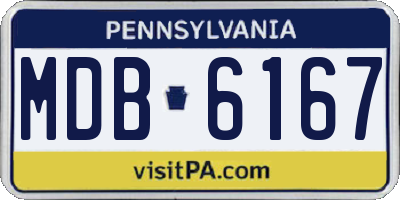 PA license plate MDB6167