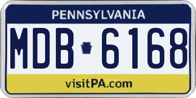 PA license plate MDB6168