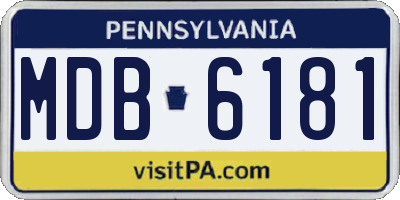 PA license plate MDB6181
