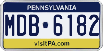 PA license plate MDB6182