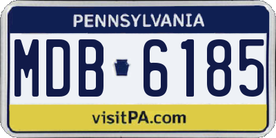 PA license plate MDB6185