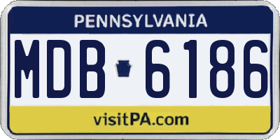 PA license plate MDB6186