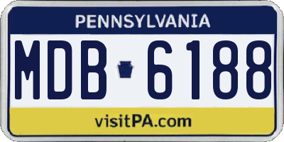 PA license plate MDB6188
