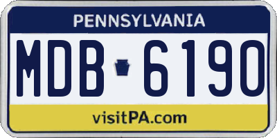 PA license plate MDB6190