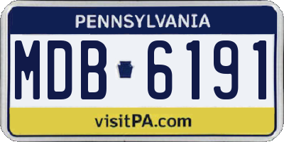 PA license plate MDB6191