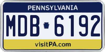 PA license plate MDB6192